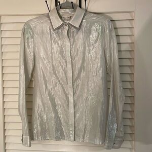 Reiss Iridescent White Button-Down Shirt